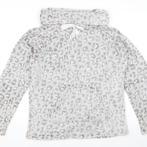 F&F Womens Grey Animal Print  Pullover Sweatshirt Size M