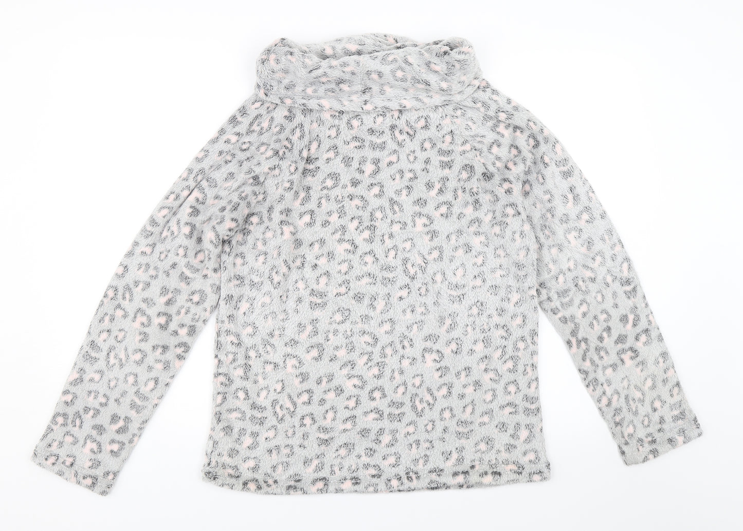 F&F Womens Grey Animal Print  Pullover Sweatshirt Size M