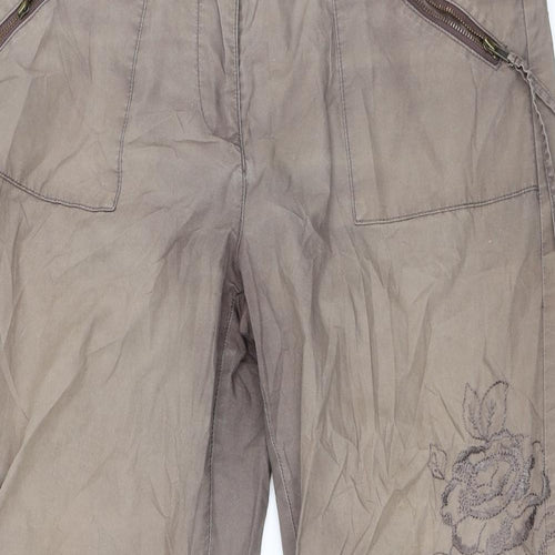 be casual Womens Brown   Cropped Trousers Size 12 L21.5 in