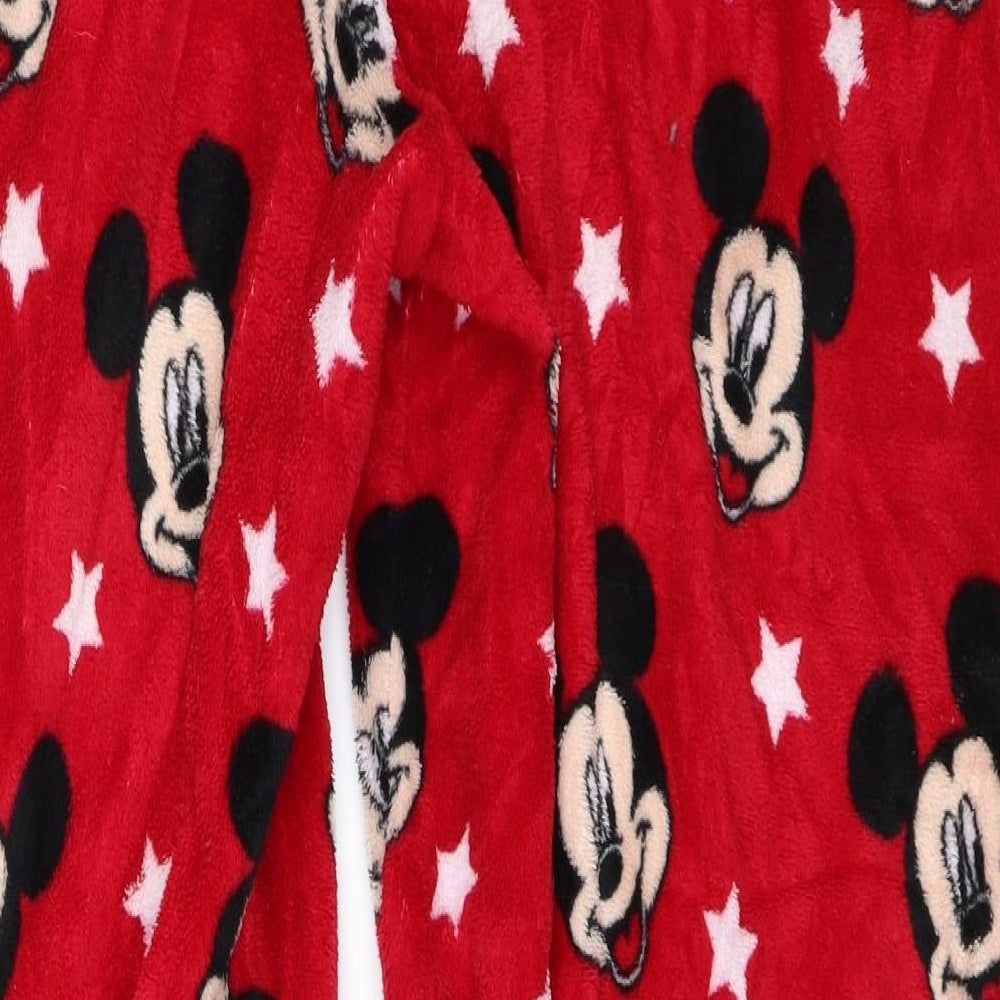 Primark Womens Red Solid  Top Pyjama Pants Size M  - mickey mouse