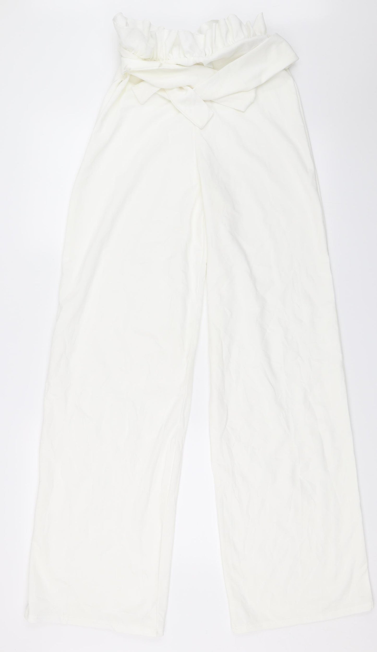 PRETTYLITTLETHING Womens White   Trousers  Size 8 L33.5 in