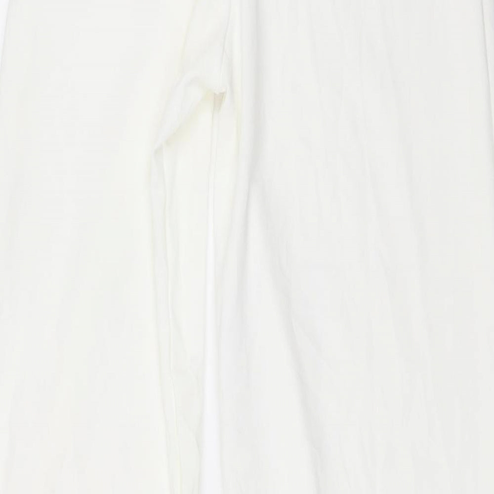 PRETTYLITTLETHING Womens White   Trousers  Size 8 L33.5 in