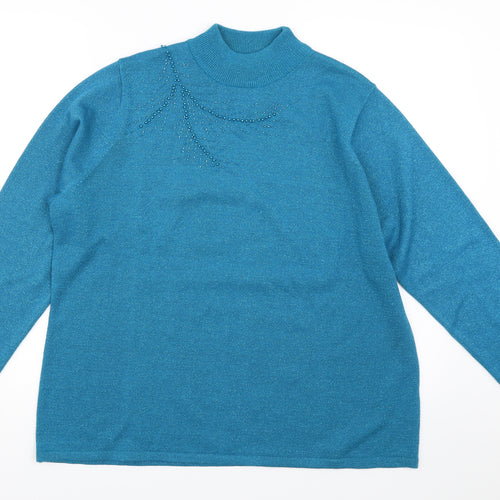 Bm Collection Womens Blue   Pullover Jumper Size L