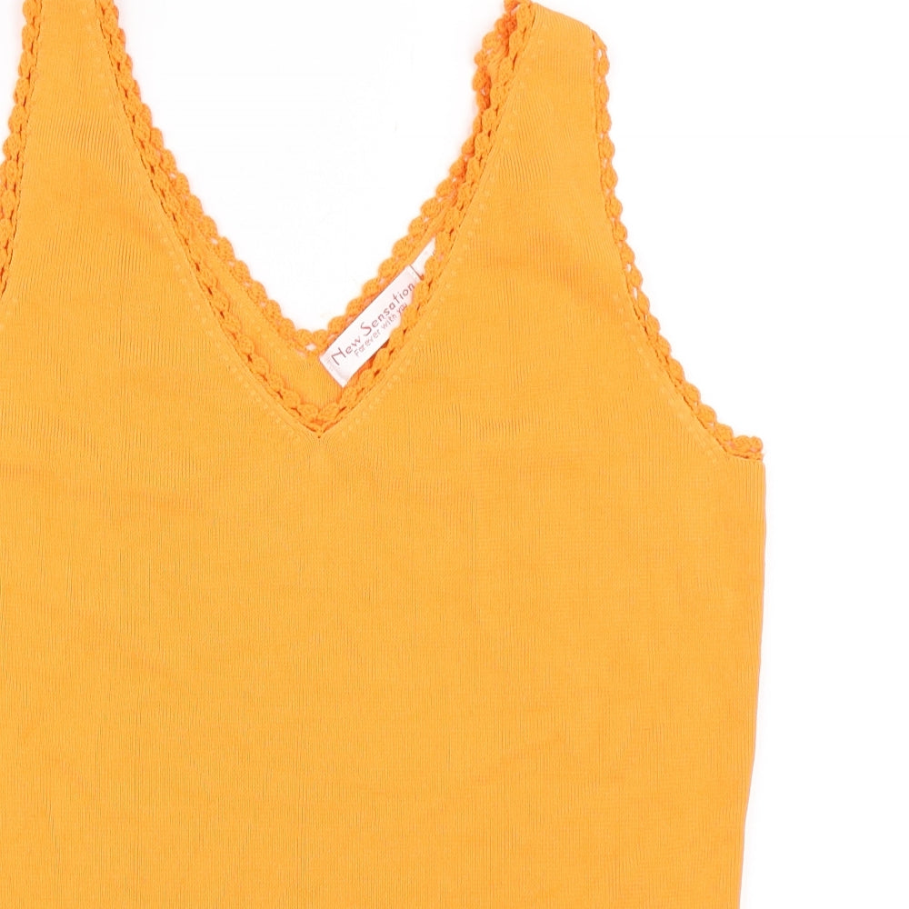 New Sensation Womens Orange   Basic Tank Size L