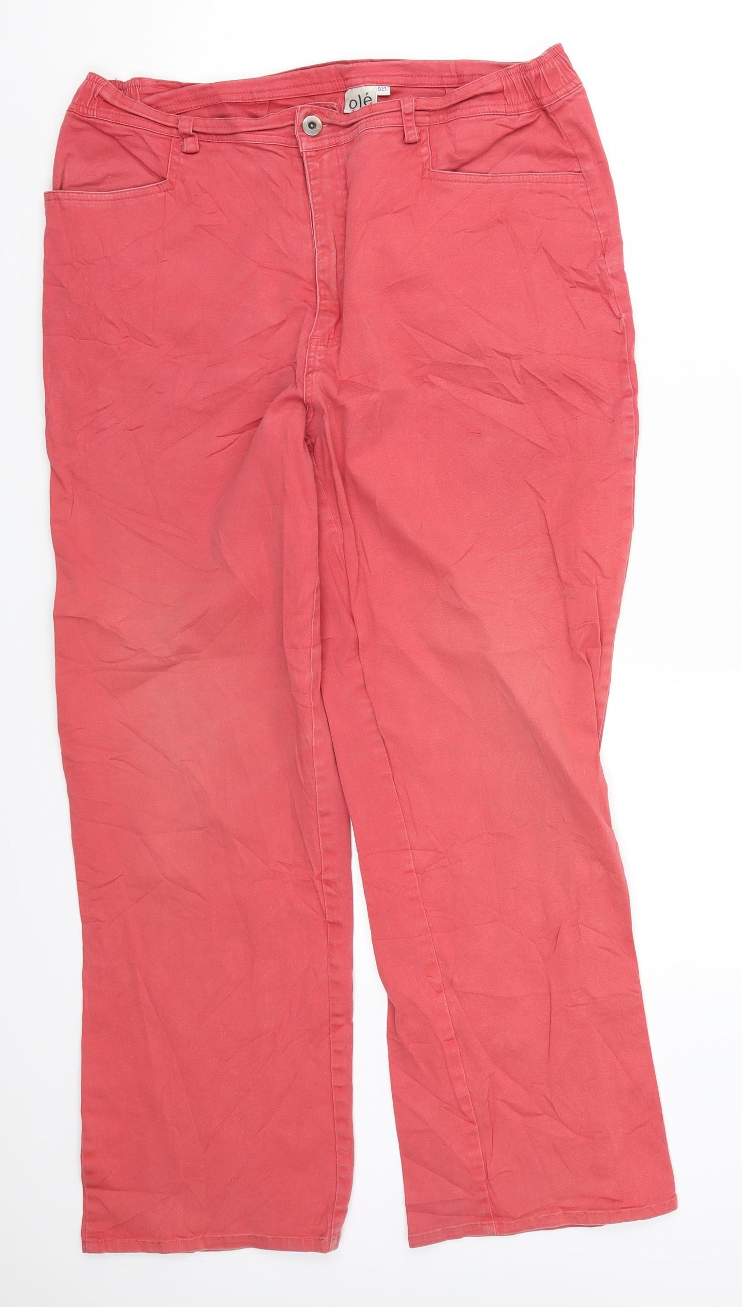 Ole Womens Red   Trousers  Size 34 in L28 in