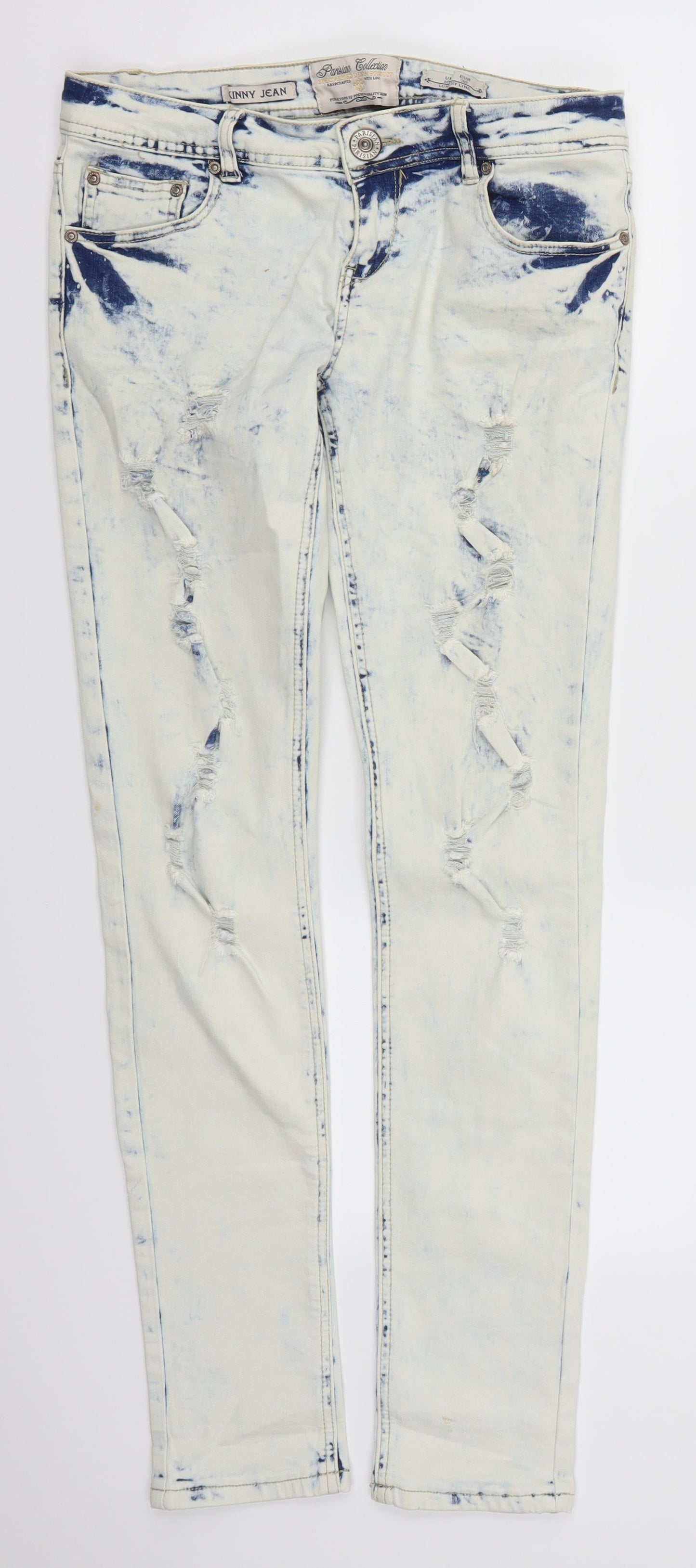 Parisian Collection Womens Blue  Denim Skinny Jeans Size 10 L30 in - Acid Wash