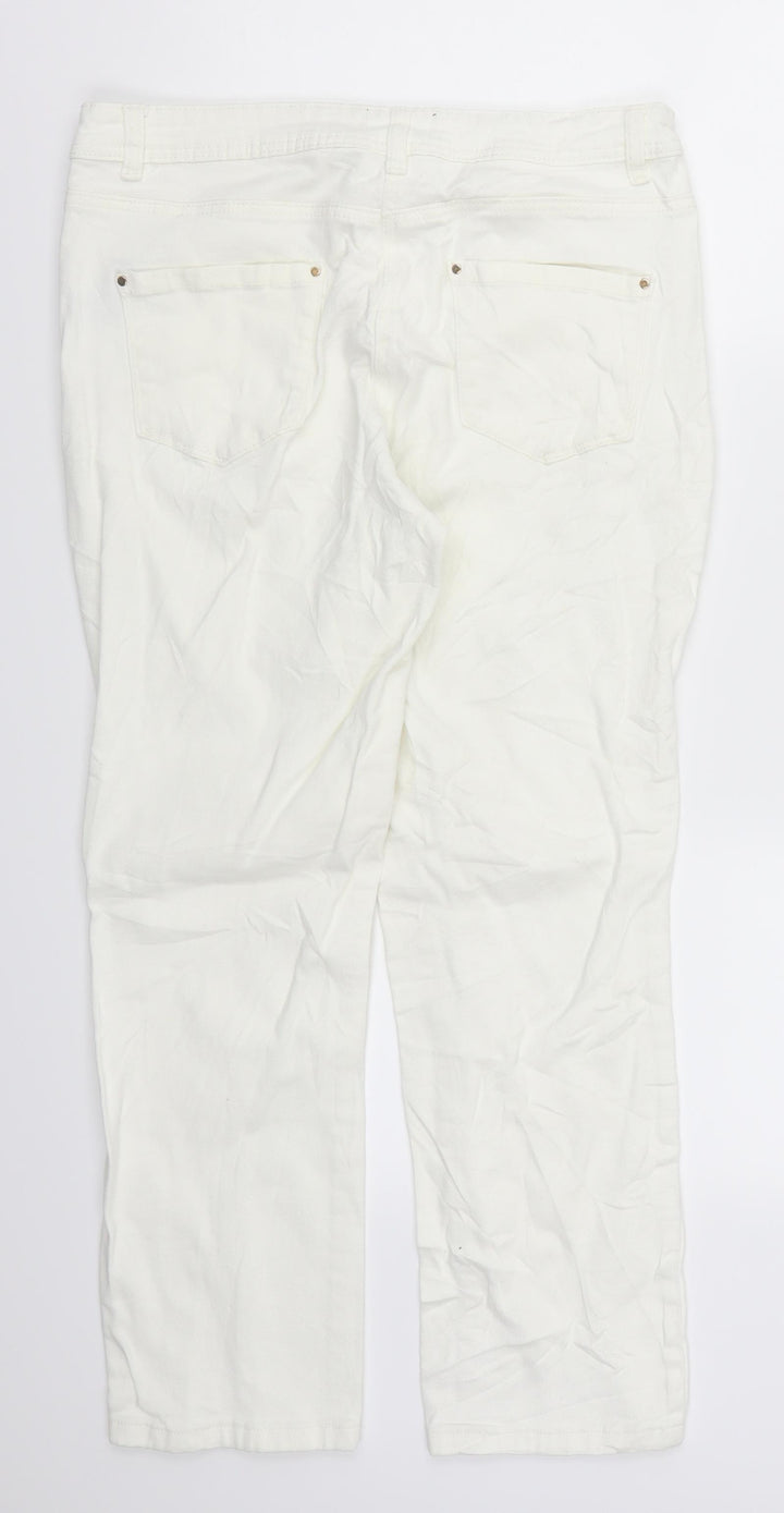 Noisy may Womens White Denim Mom Jeans Size 30 L26.5 in