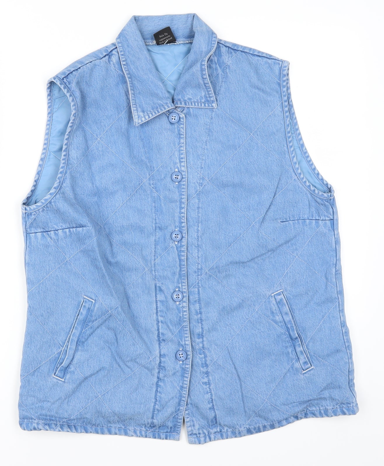 Pola Womens Blue  Denim Gilet Jacket Size 14