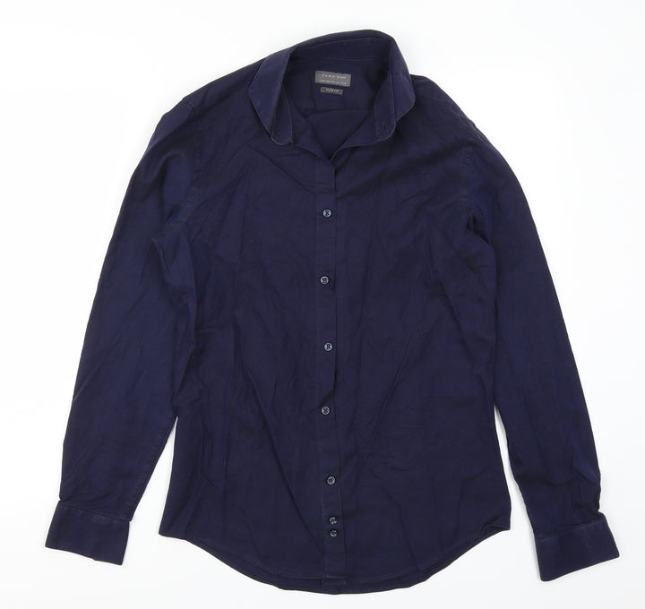 Zara Man Mens Blue Button-Up Size S