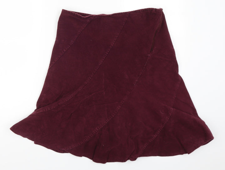 Ice Womens Purple Corduroy Flare Skirt Size 32 in