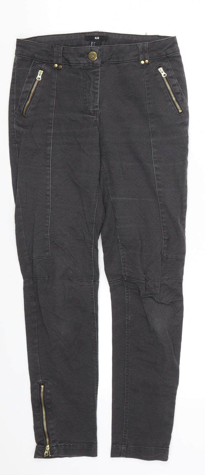 H&M Womens Grey  Denim Skinny Jeans Size 6 L25.5 in