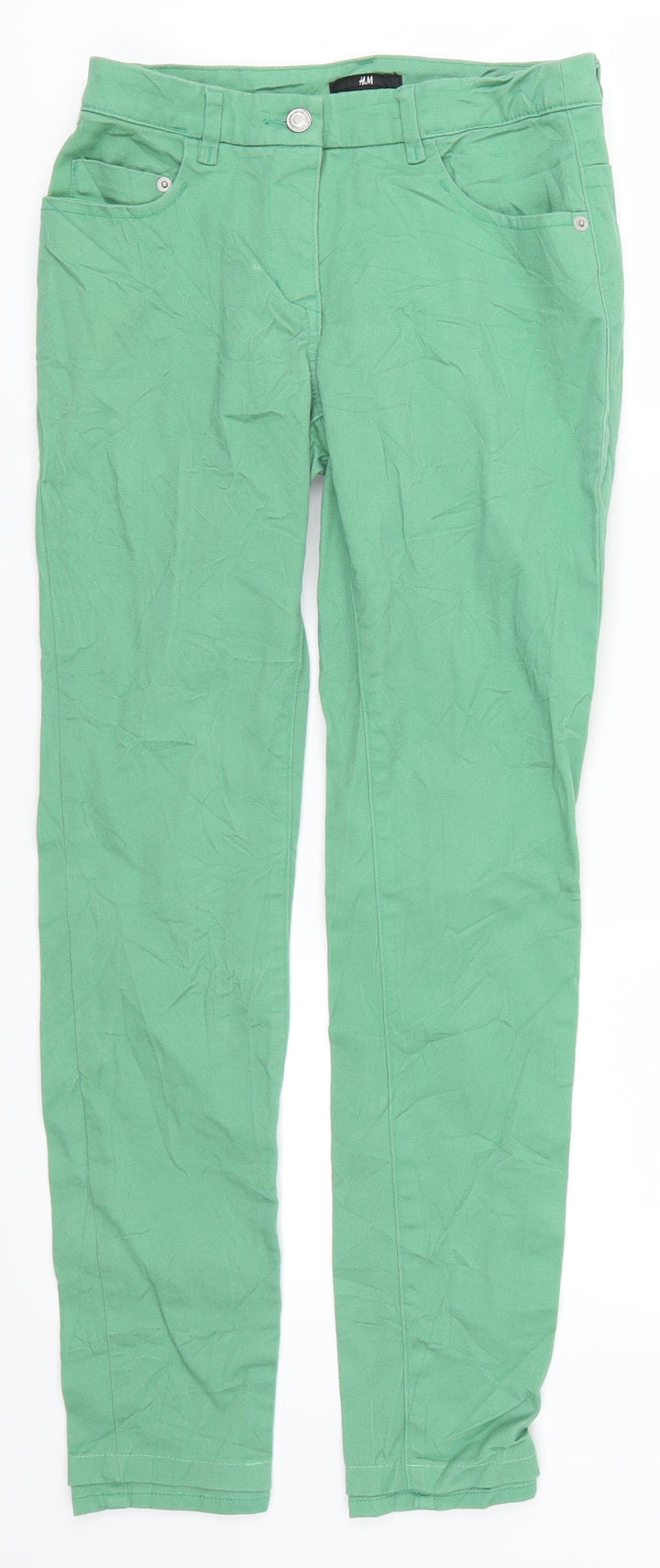 H&M Womens Green  Denim Skinny Jeans Size 6 L27 in