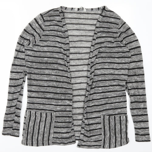 Peacocks Womens Silver Striped  Cardigan Jumper Size M