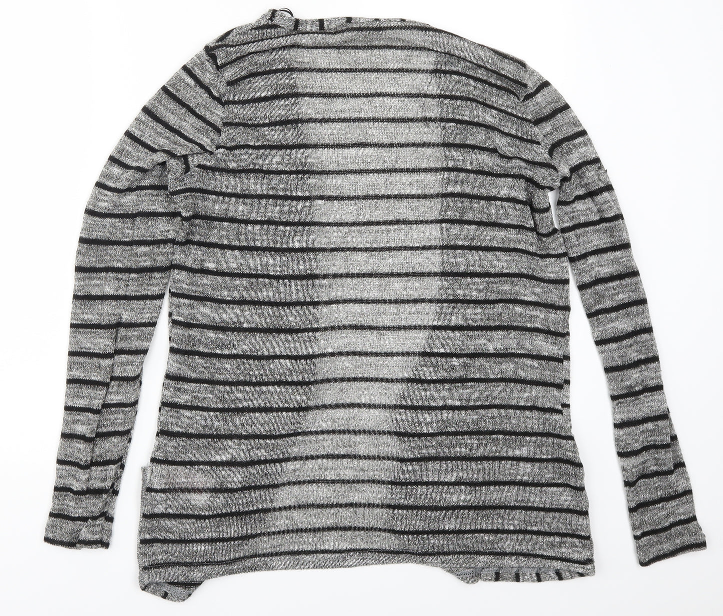 Peacocks Womens Silver Striped  Cardigan Jumper Size M