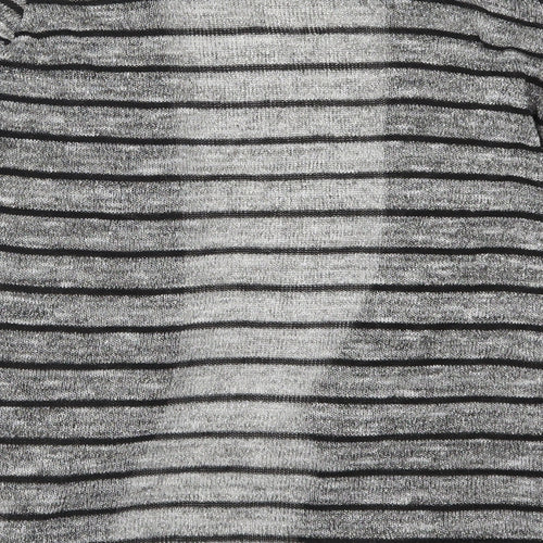 Peacocks Womens Silver Striped  Cardigan Jumper Size M
