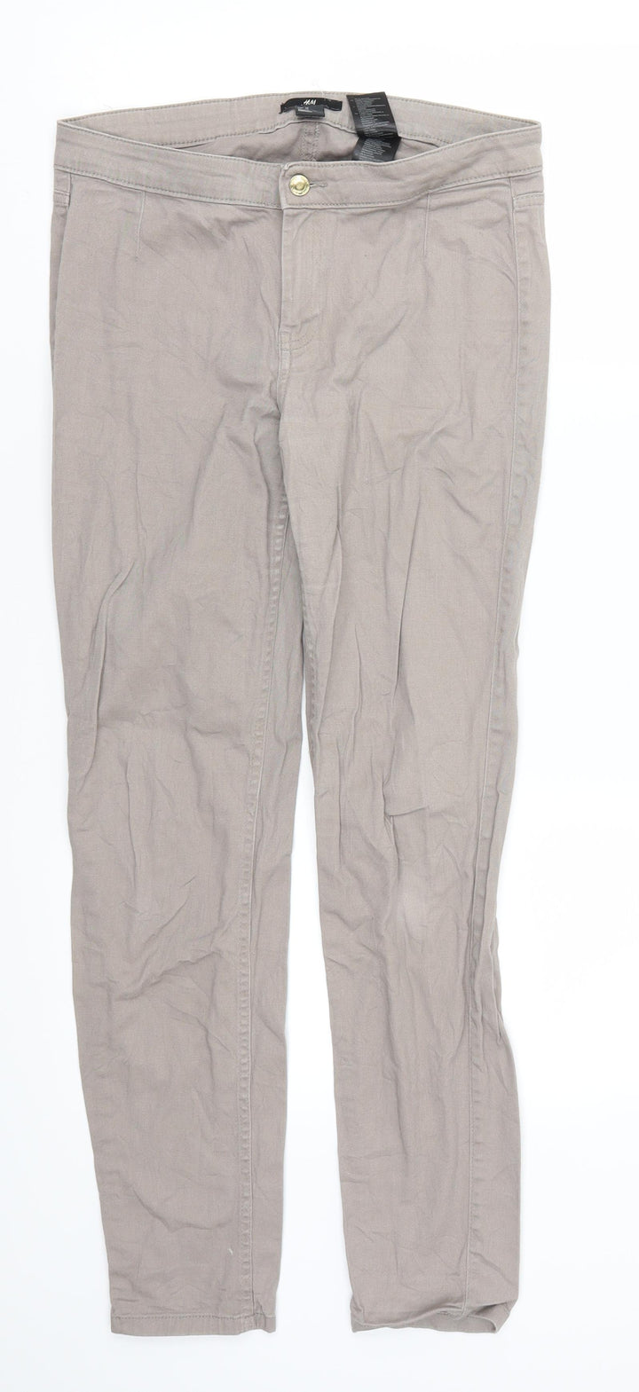 H&M Womens Grey Denim Skinny Jeans Size 12 L27 in