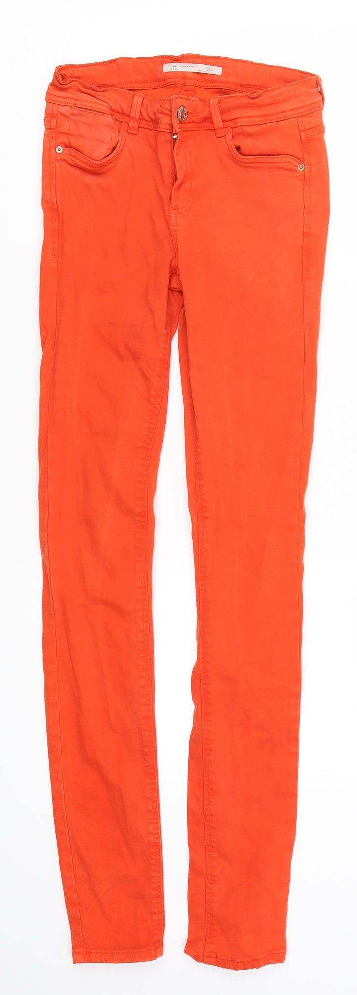 Zara Womens Red Denim Skinny Jeans Size 6 L29 in