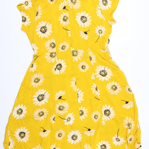 Dorothy Perkins Womens Yellow Floral  A-Line  Size 16