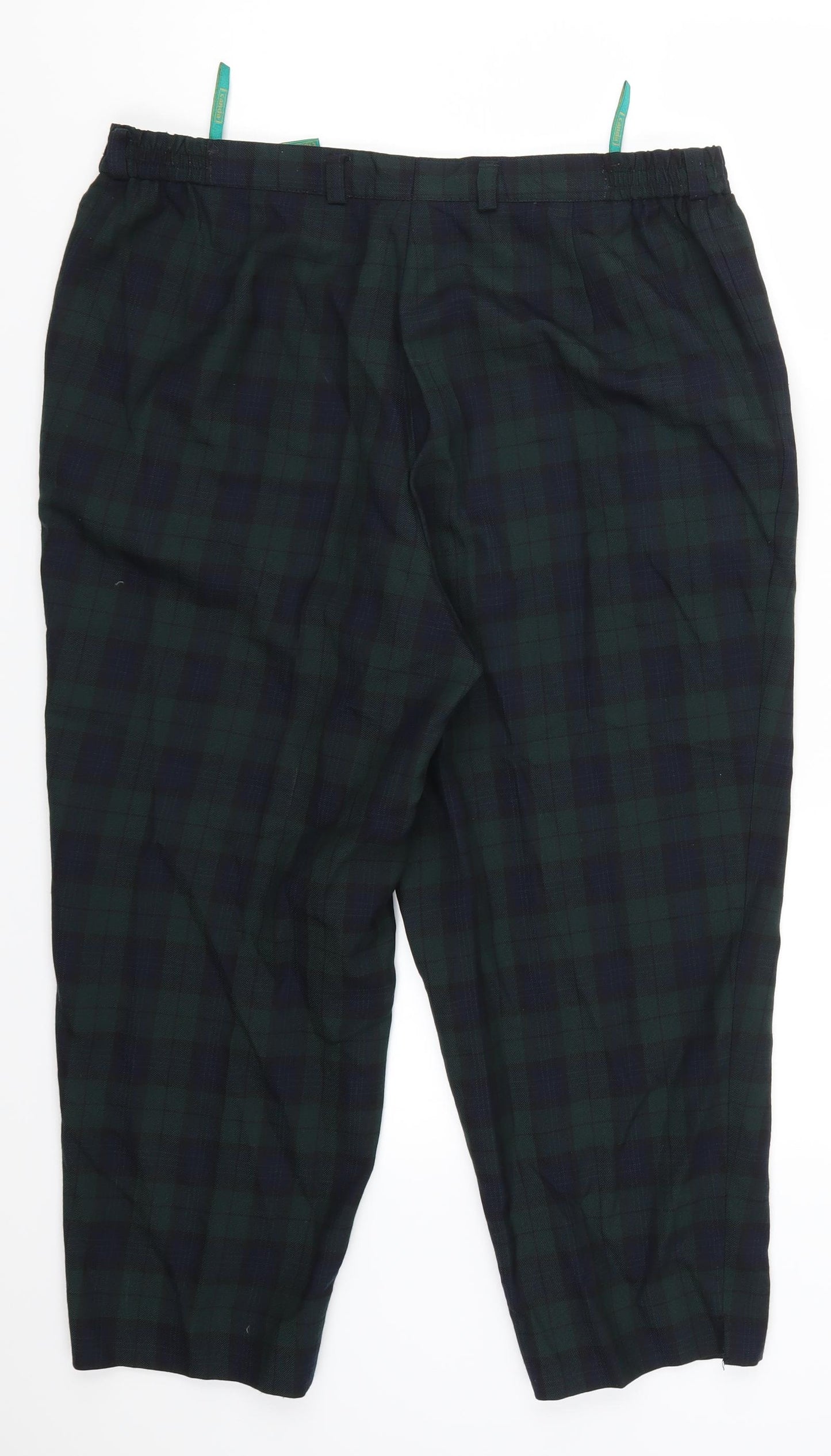 C&A Womens Green Check  Trousers  Size 20 L22 in