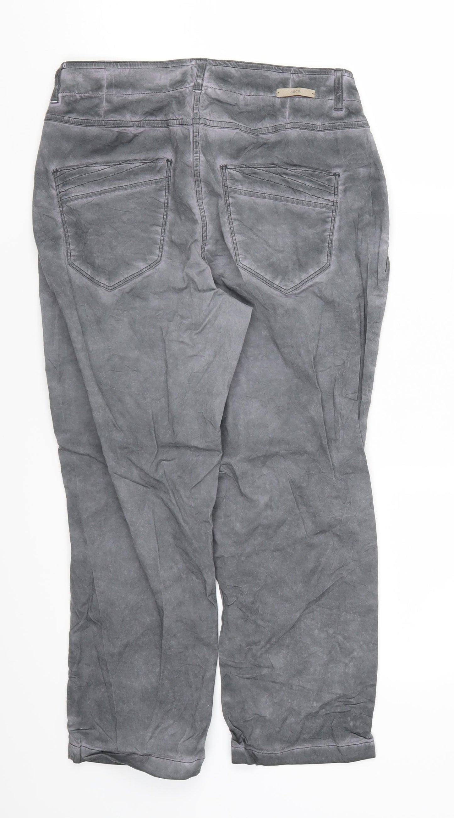 Cecil Womens Grey   Cropped Trousers Size 26 in L21 in