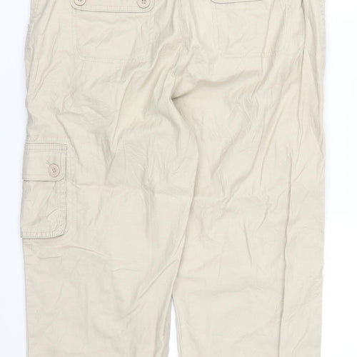 Mian Womens Beige   Cropped Trousers Size 32 in L22 in