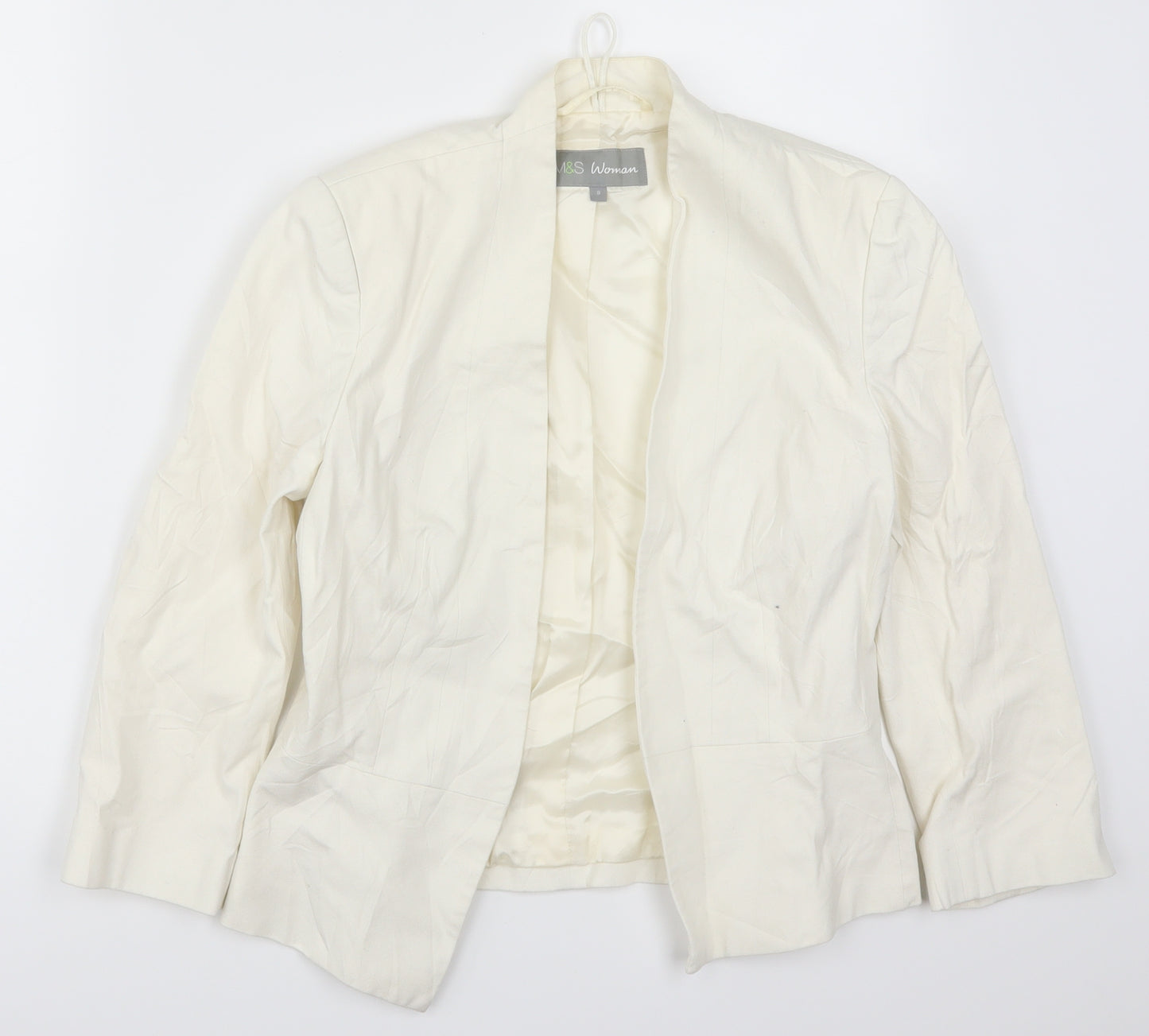 Marks and Spencer Womens White   Jacket Blazer Size 8  - Cream Colour