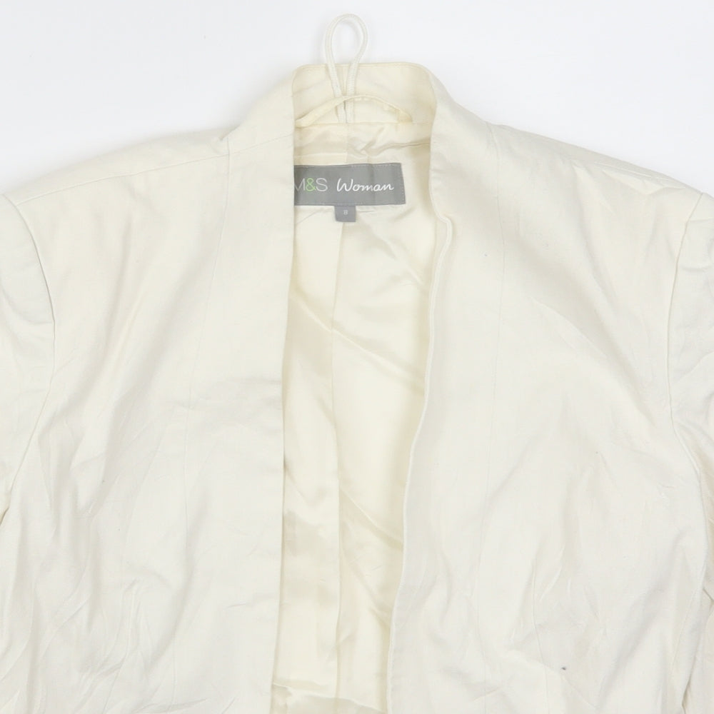 Marks and Spencer Womens White   Jacket Blazer Size 8  - Cream Colour