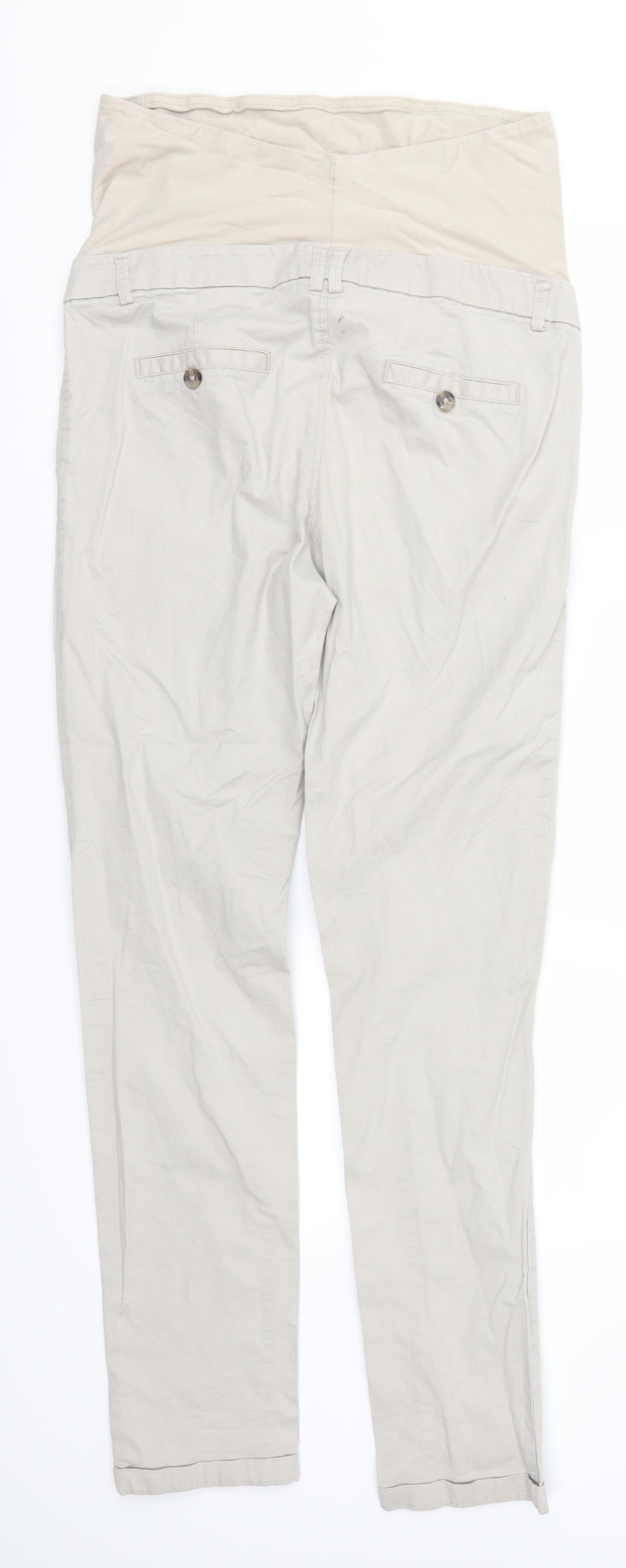 H&M Womens Beige   Chino Trousers Size 10 L31 in