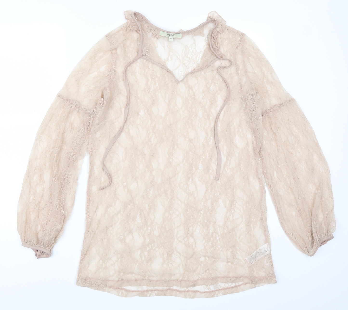 NEXT Womens Beige  Lace Basic Blouse Size 12