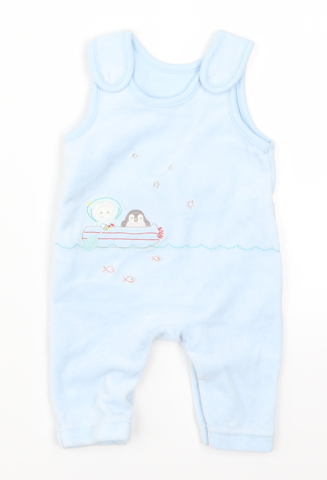 Marks and Spencer Boys Blue   Romper One-Piece Size Newborn  - Penguin Boat