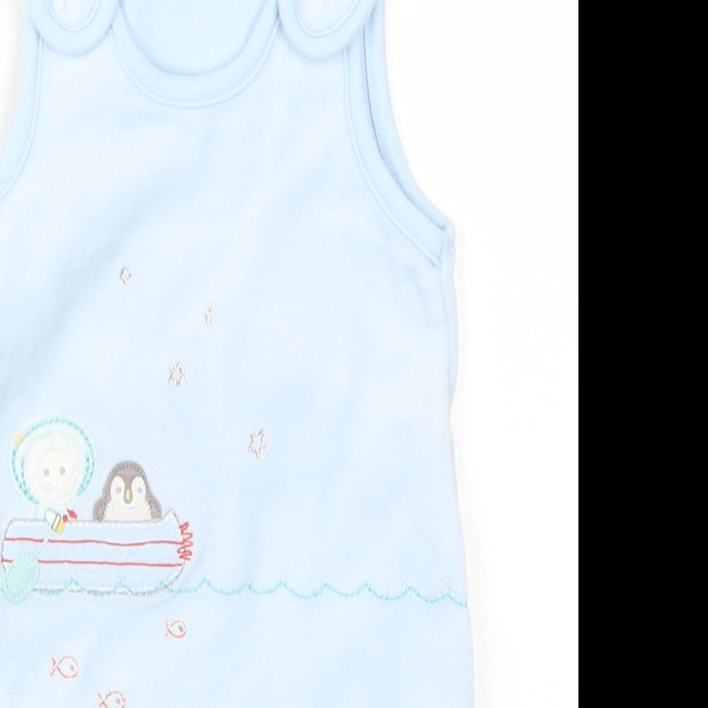 Marks and Spencer Boys Blue   Romper One-Piece Size Newborn  - Penguin Boat