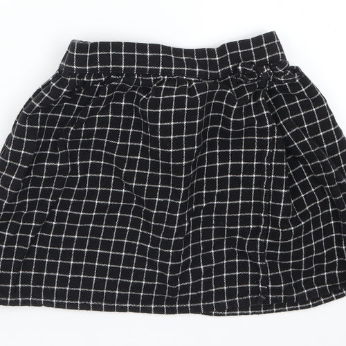 George Girls Black Check  Skater Skirt Size 5-6 Years