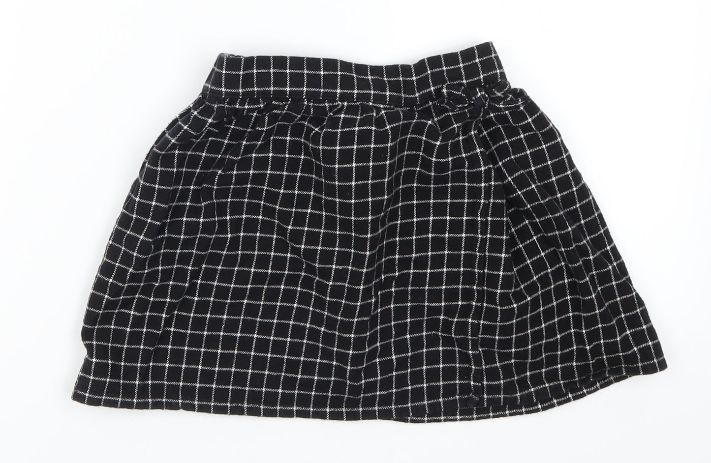 George Girls Black Check  Skater Skirt Size 5-6 Years