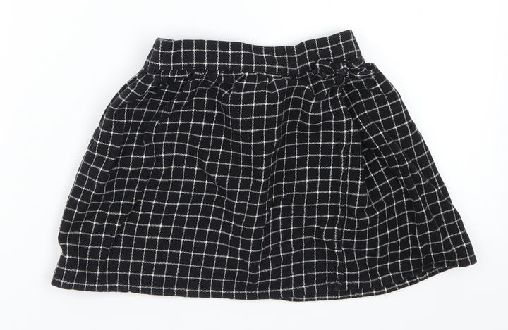 George Girls Black Check  Skater Skirt Size 5-6 Years