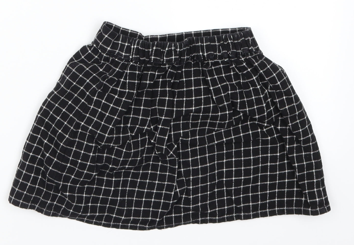George Girls Black Check  Skater Skirt Size 5-6 Years