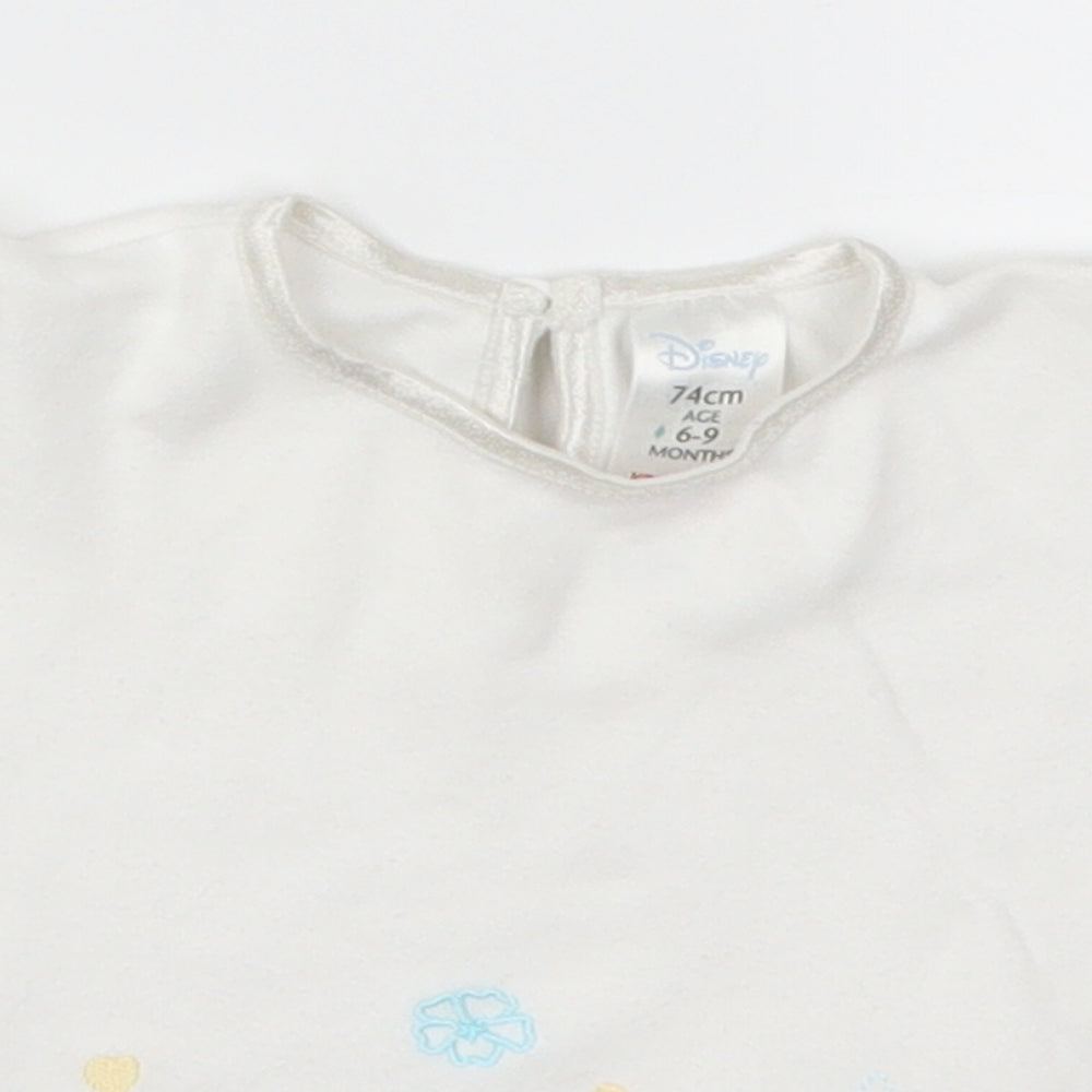 BHS Baby White   Basic T-Shirt Size 6-9 Months  - Winnie the Pooh