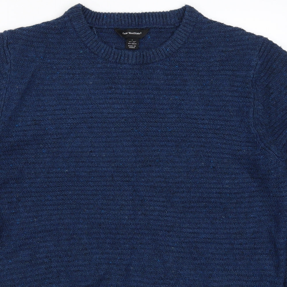 Cedar Wood State Mens Blue   Pullover Jumper Size L