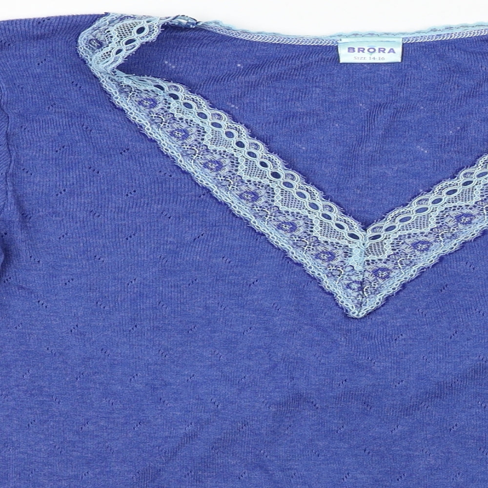 Brora  Womens Blue   Pullover Jumper Size 14
