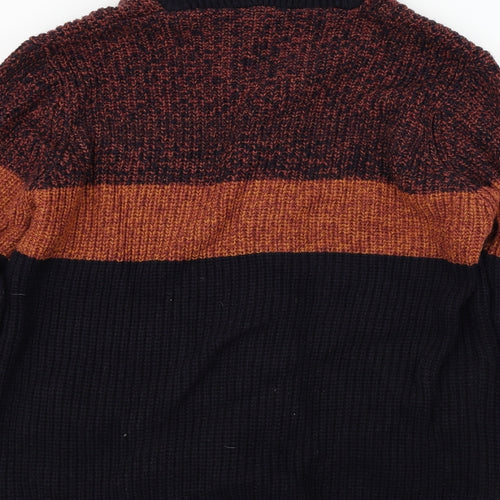 Cedar Wood State  Mens Blue Striped  Cardigan Jumper Size XL