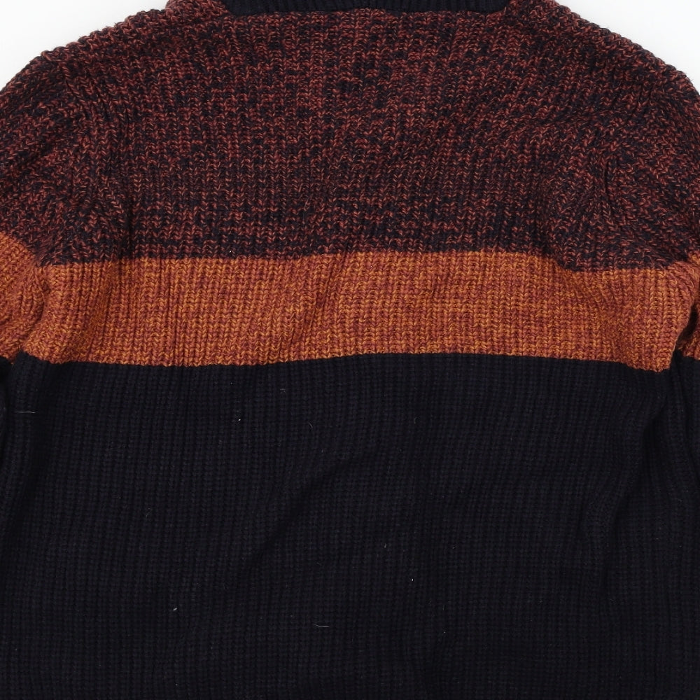 Cedar Wood State  Mens Blue Striped  Cardigan Jumper Size XL