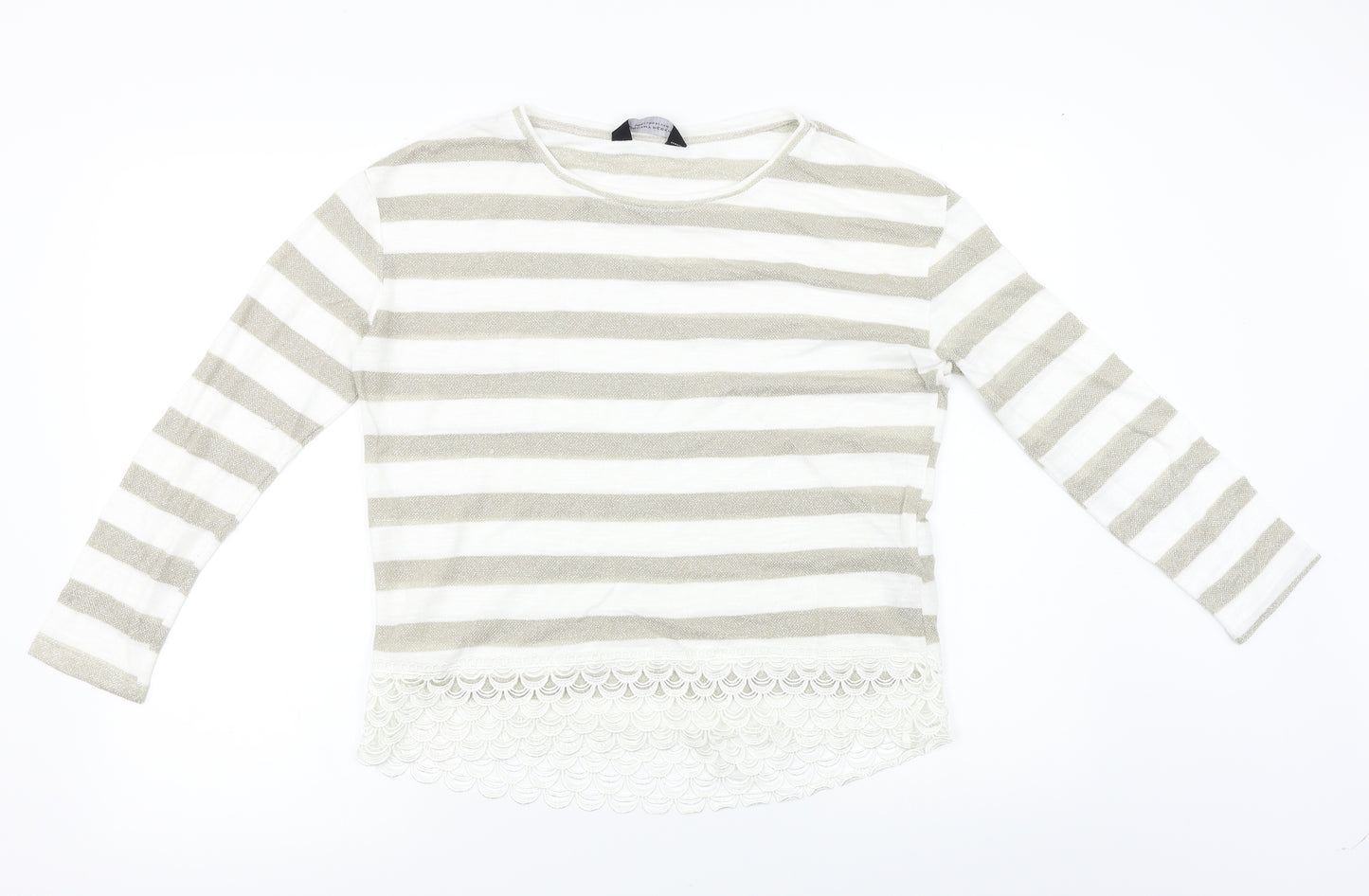Dorothy Perkins  Womens Beige Striped  Pullover Jumper Size 14