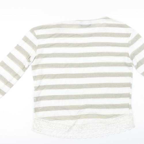 Dorothy Perkins  Womens Beige Striped  Pullover Jumper Size 14