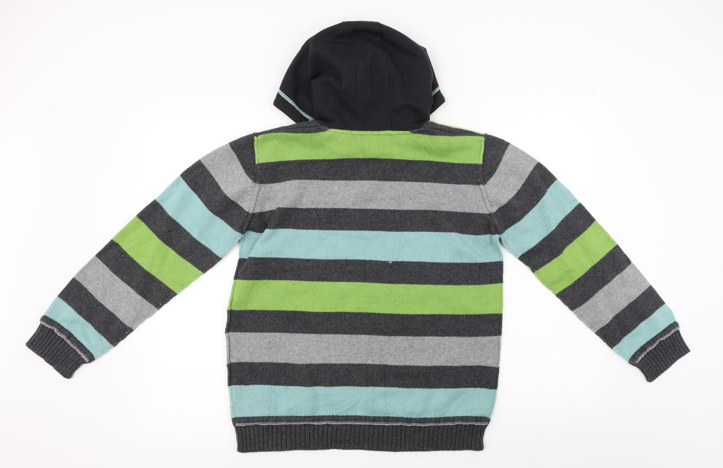 Marks and Spencer  Boys Grey Striped  Pullover Hoodie Size 13-14 Years