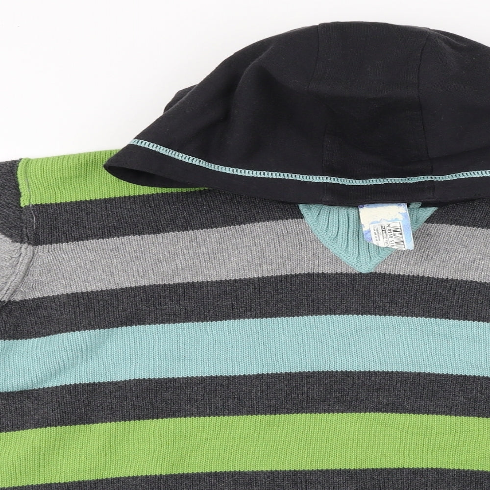 Marks and Spencer  Boys Grey Striped  Pullover Hoodie Size 13-14 Years