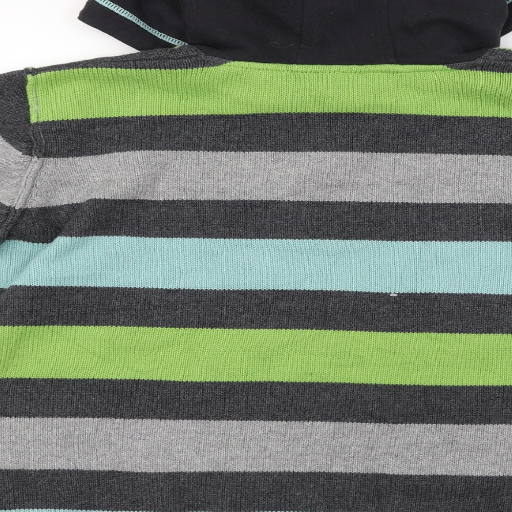 Marks and Spencer  Boys Grey Striped  Pullover Hoodie Size 13-14 Years