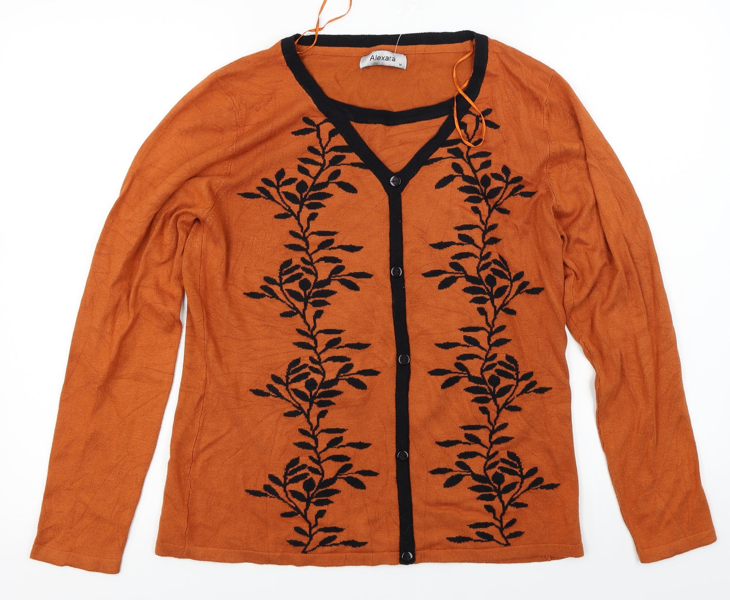 Alexara  Womens Brown Floral  Cardigan Jumper Size M