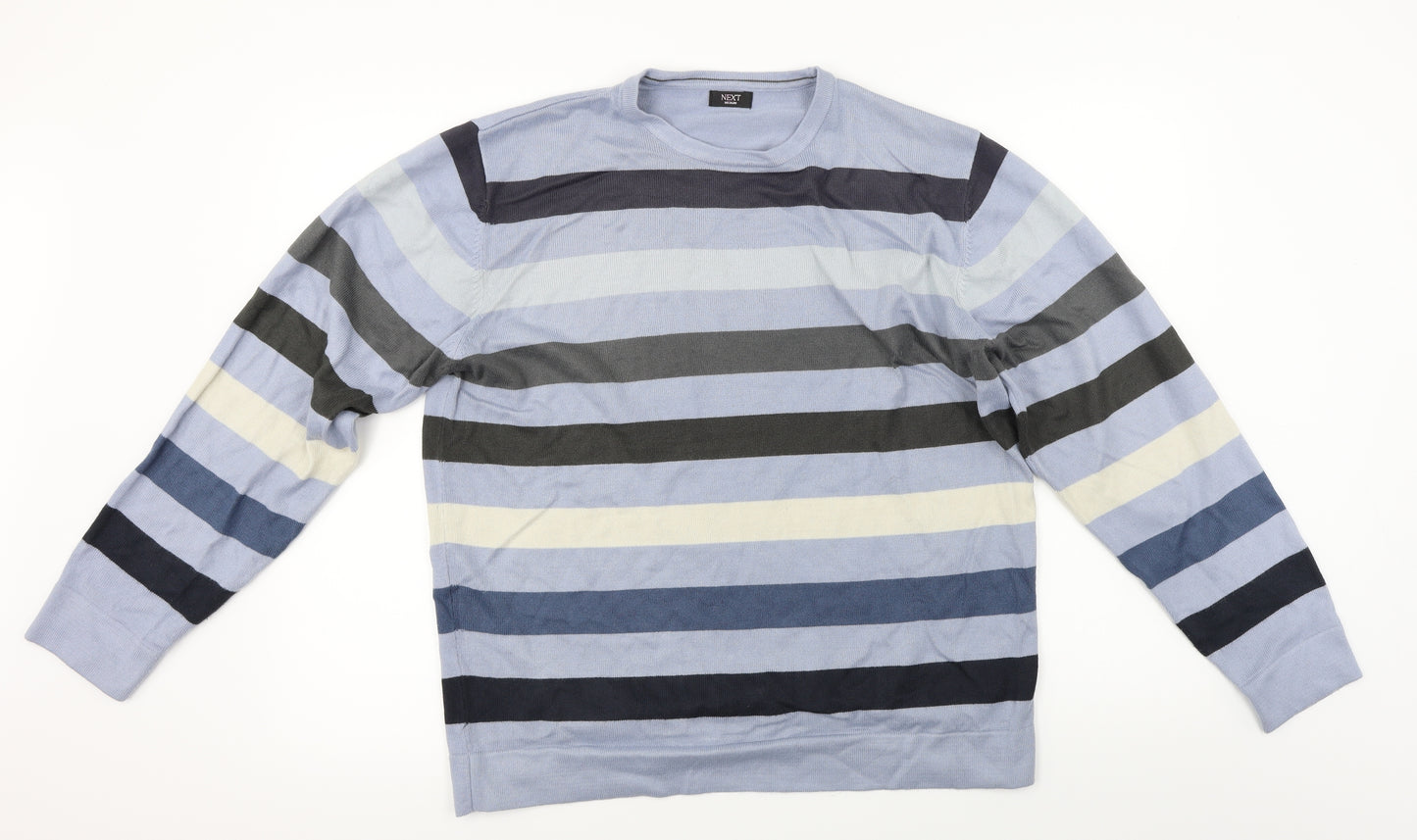 NEXT  Mens Black Striped  Pullover Jumper Size M