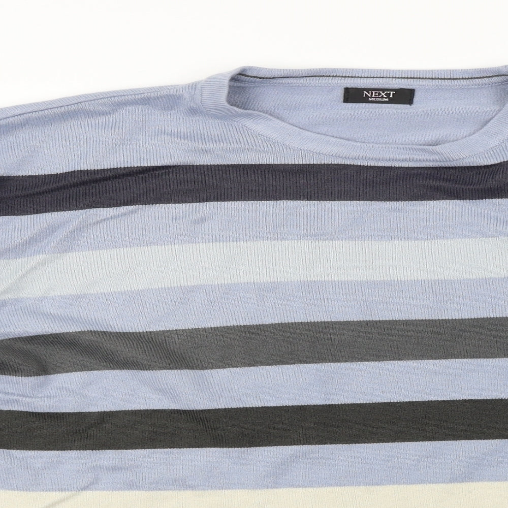 NEXT  Mens Black Striped  Pullover Jumper Size M