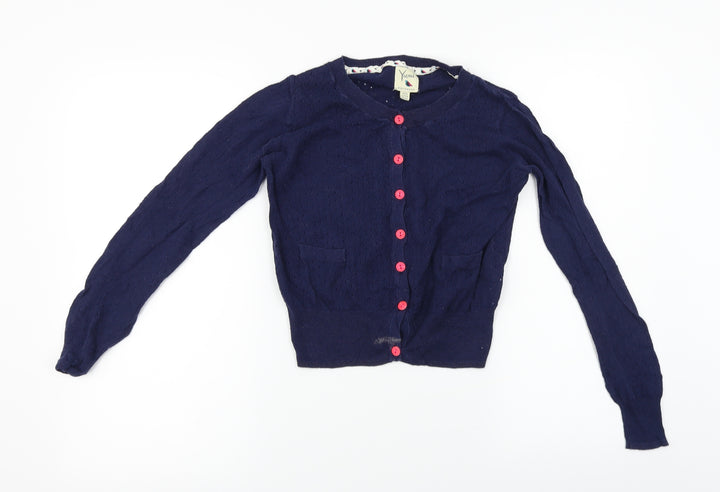 Yumi Womens Blue Cardigan Jumper Size 10