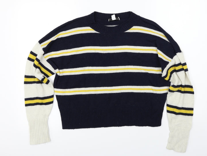 Topshop Womens Blue Striped Pullover Jumper Size S